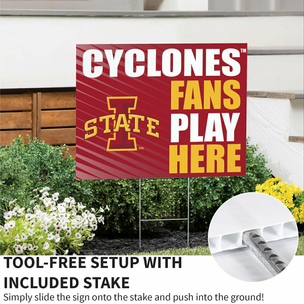 Iowa State University Coroplast Yard Sign "Fans Play Here" - Collegiate Home
