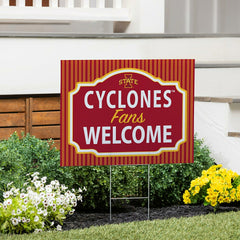 Iowa State University Coroplast Yard Sign, "Fans Welcome" - Collegiate Home