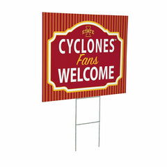 Iowa State University Coroplast Yard Sign, "Fans Welcome" - Collegiate Home