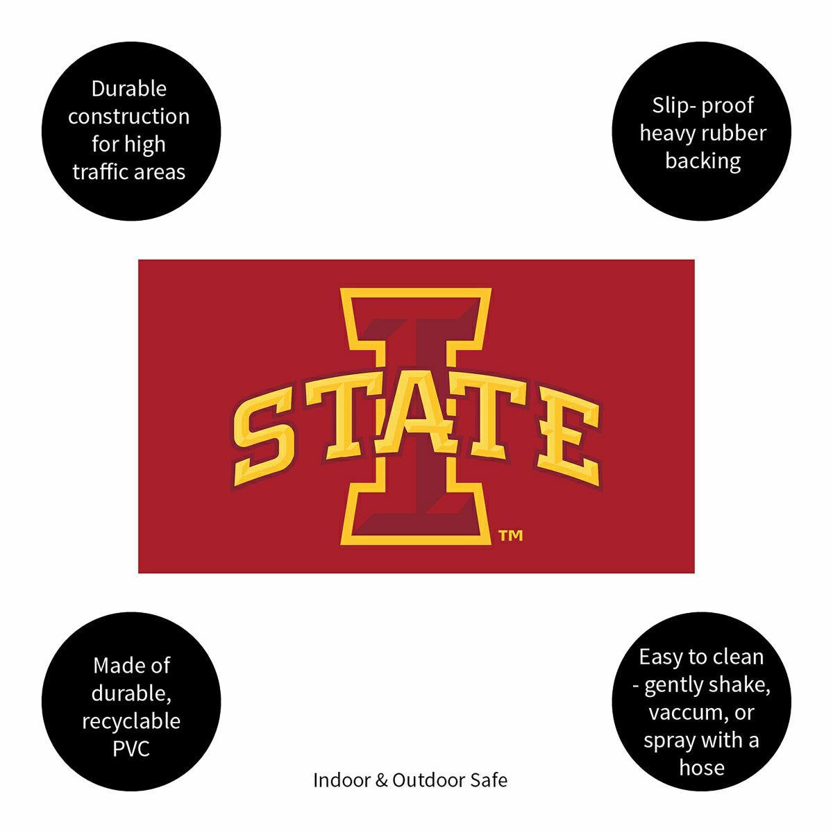 Full Color PVC Mat, 16" x 28", Iowa State University - Collegiate