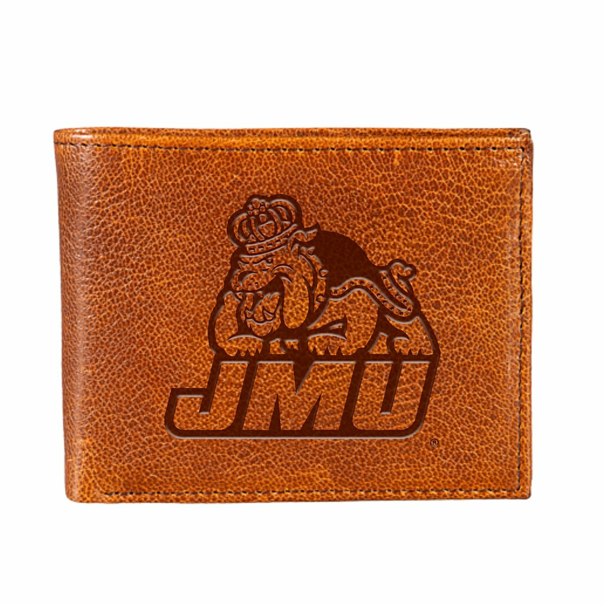James Madison University, Embossed 100% Genuine Tumbled Leather Passca - Collegiate Home