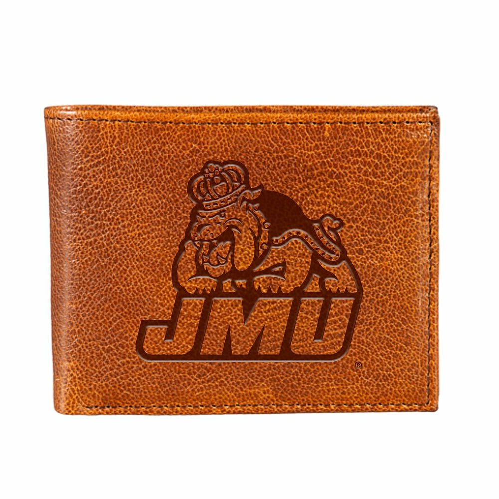 James Madison University, Embossed 100% Genuine Tumbled Leather Passca - Collegiate Home