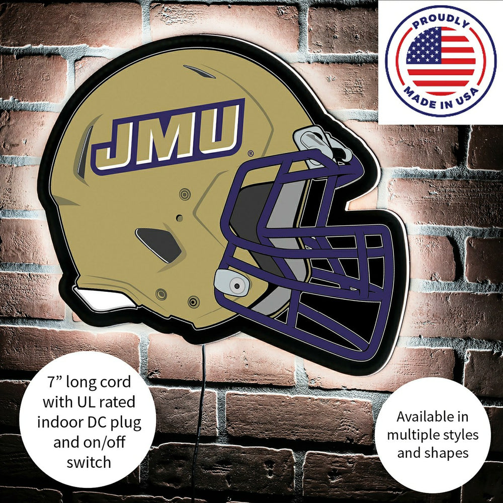LED Wall Decor, Helmet, James Madison University - Collegiate Home