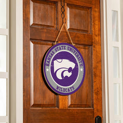 Kansas State University Round Door Décor with Hanging Rope, 18x18 - Collegiate Home