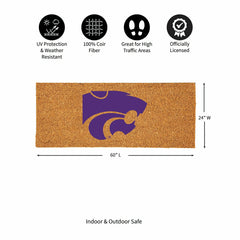 Kansas State University Extra Large Full Color Coir Mat, 60"x24" - Collegiate