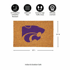 Kansas State University Large Full Color Coir Mat, 36"x24" - Collegiate