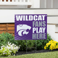 Kansas State University Coroplast Yard Sign "Fans Play Here" - Collegiate Home