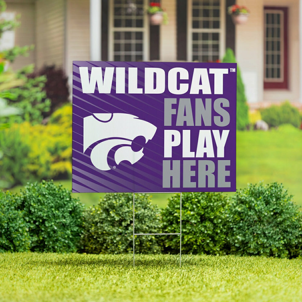 Kansas State University Coroplast Yard Sign "Fans Play Here" - Collegiate Home