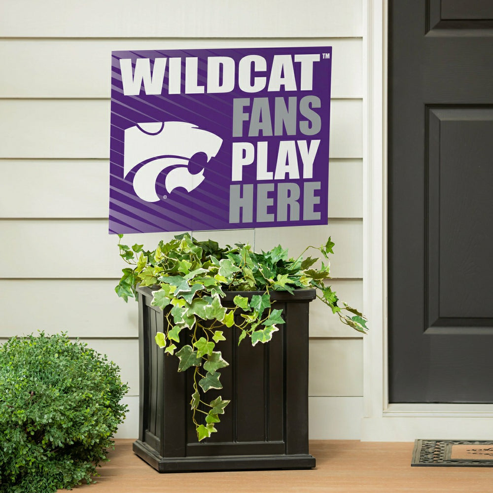 Kansas State University Coroplast Yard Sign "Fans Play Here" - Collegiate Home