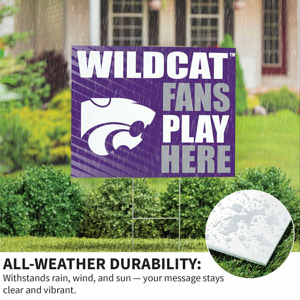 Kansas State University Coroplast Yard Sign "Fans Play Here" - Collegiate Home