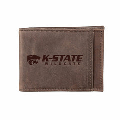 Front Pocket Wallet w/ RFID Blocking, Kansas State University, Brown - Collegiate Home