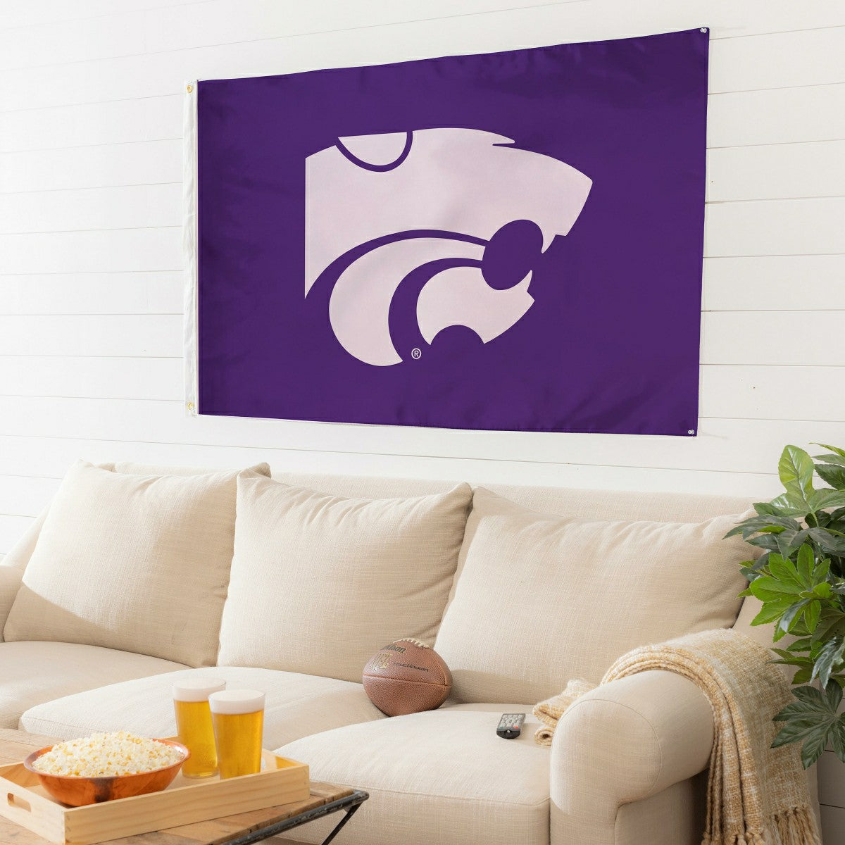 Kansas State University Single Sided Estate Flag with 2 Grommets, 3'x5 - Collegiate Home