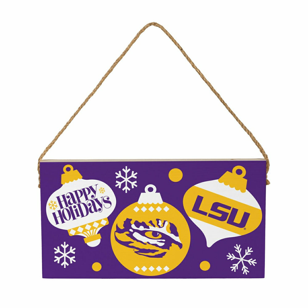 Louisiana State University Holiday Wood Wall Sign, 6x11 - Collegiate Home