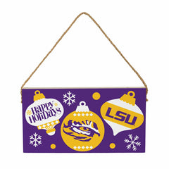 Louisiana State University Holiday Wood Wall Sign, 6x11 - Collegiate Home