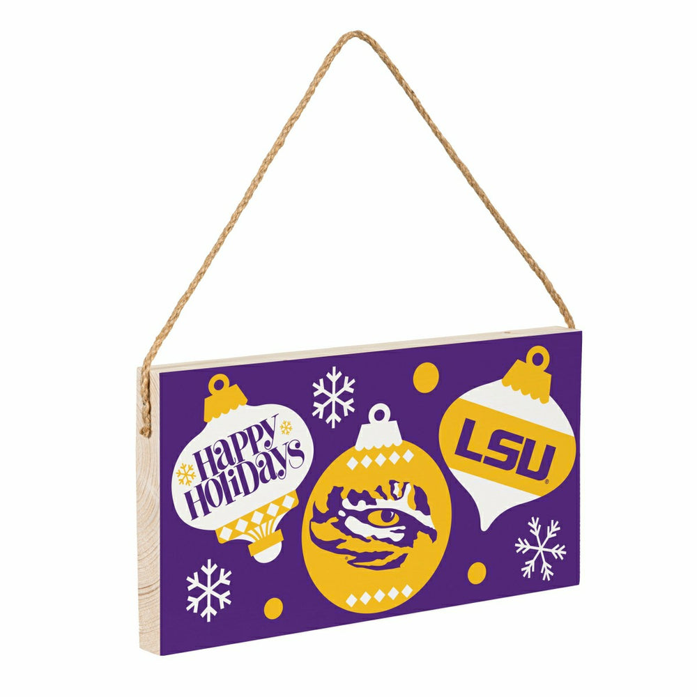 Louisiana State University Holiday Wood Wall Sign, 6x11 - Collegiate Home