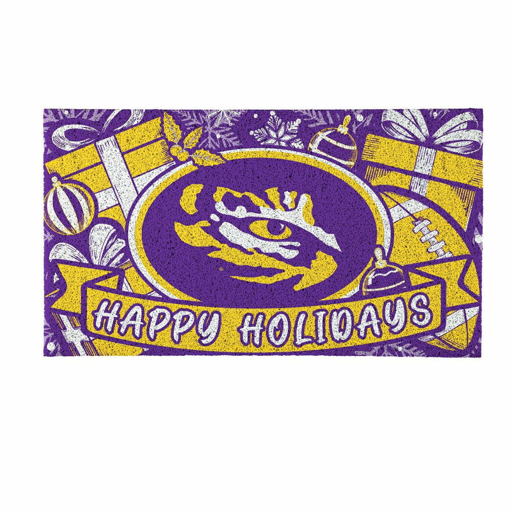 Louisiana State University Holiday PVC Mat, 28"x16" - Collegiate