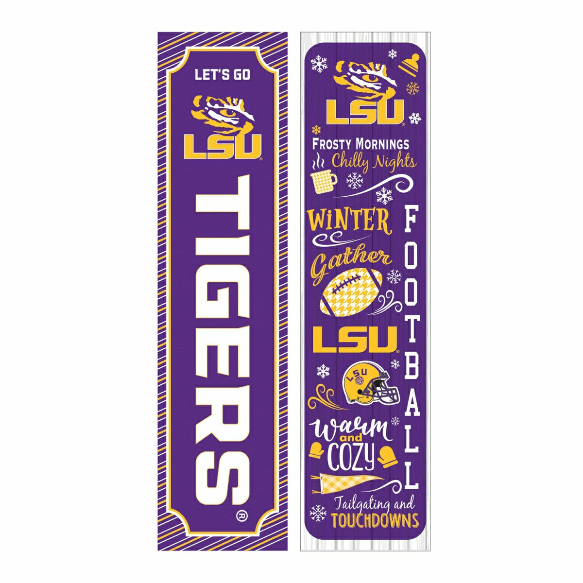 46" Double Sided Leaner, Louisiana State University, Winter Seasonal - Collegiate Home