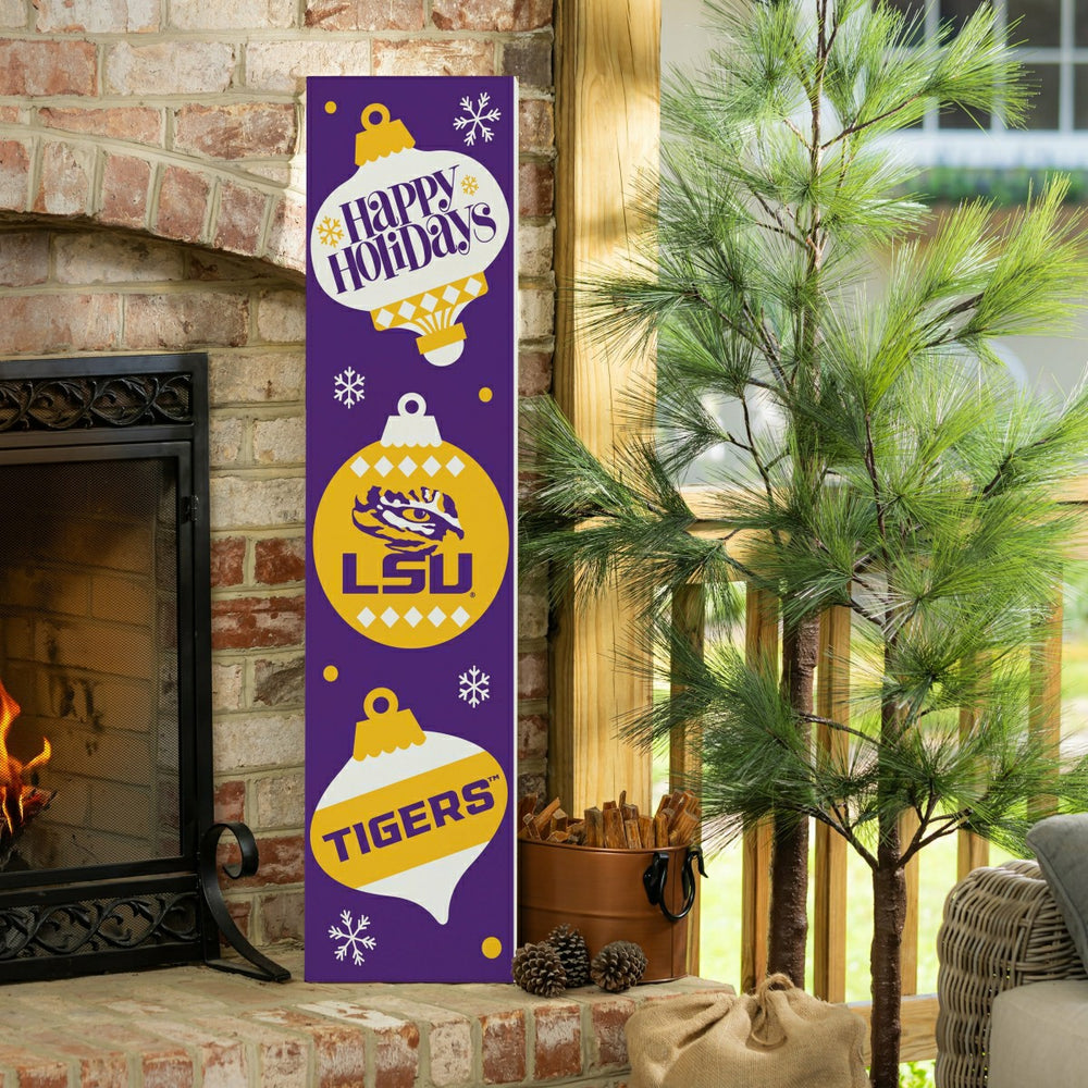 47" Double Sided Leaner, Louisiana State University, Christmas - Collegiate Home