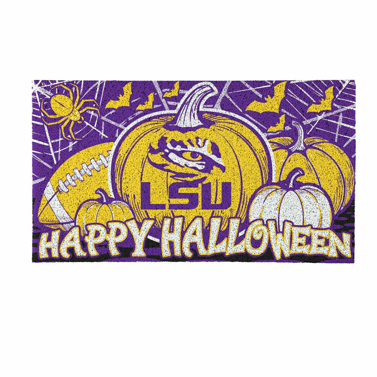 Louisiana State University Halloween PVC Mat, 28"x16" - Collegiate