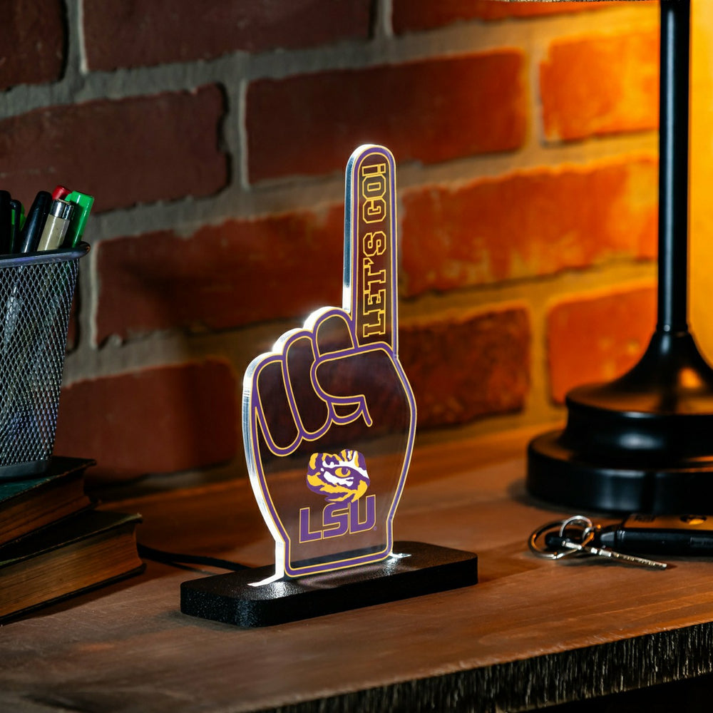 Louisiana State University College Foam Finger Desklite LED Decor - Collegiate Home