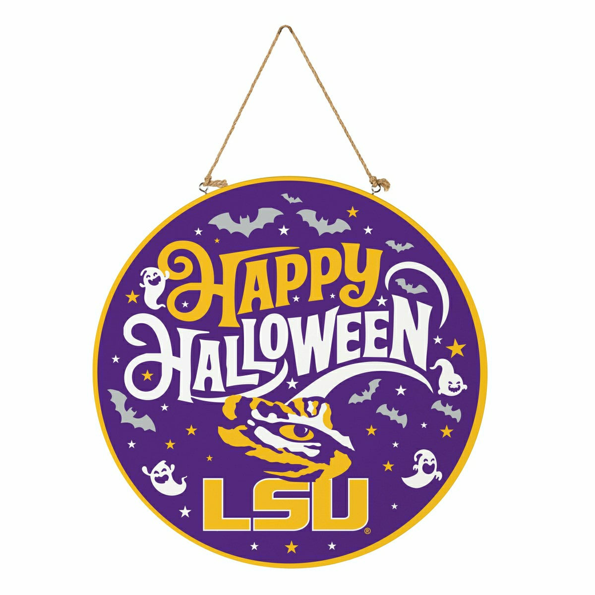 Louisiana State University Halloween Round Door Décor with Hanging Rop - Collegiate Home