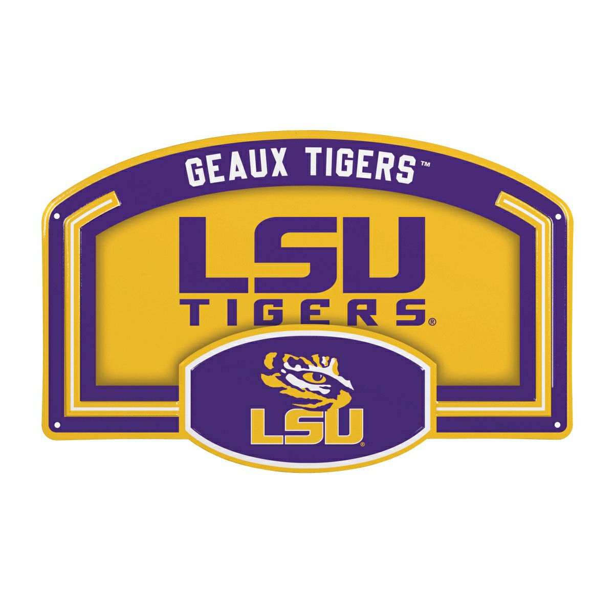 Louisiana State University USA Embossed Steel Wall Sign, 11" x 17" - Collegiate Home