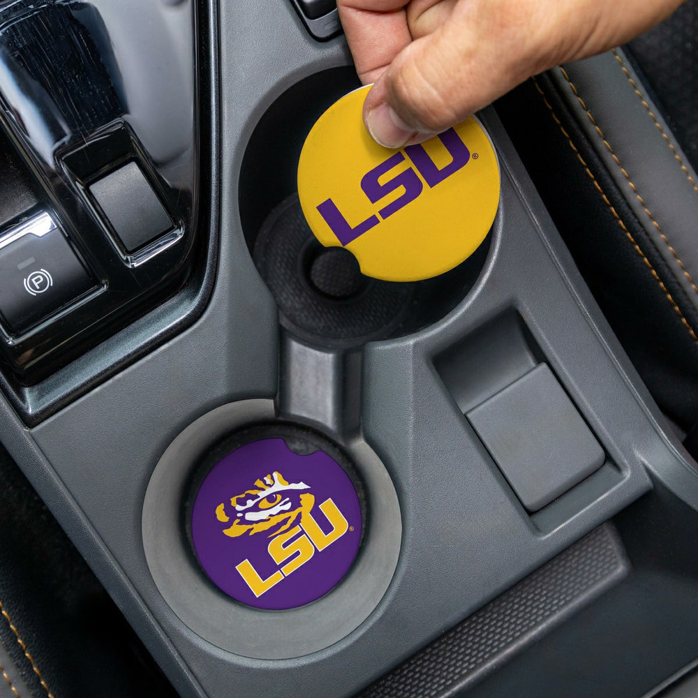 Louisiana State University Car Coaster Set, 2pc - Collegiate Home