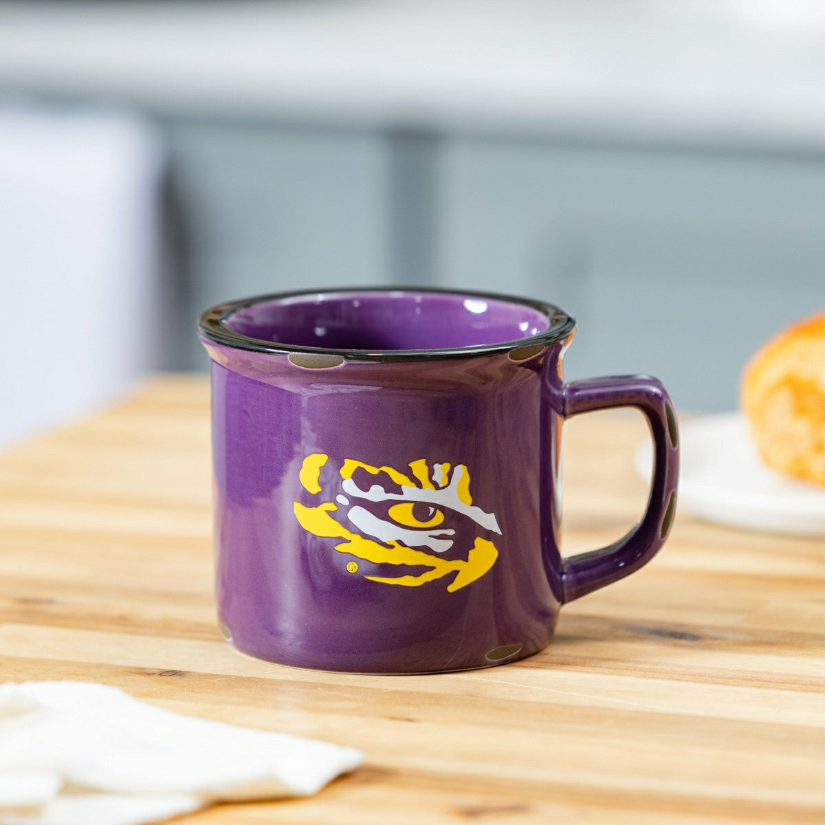 Louisiana State University Ceramic Camp Cup with Enamel Finish, 14oz - Collegiate Home