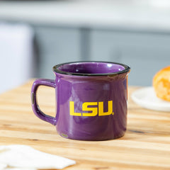 Louisiana State University Ceramic Camp Cup with Enamel Finish, 14oz - Collegiate Home