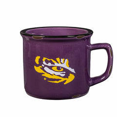 Louisiana State University Ceramic Camp Cup with Enamel Finish, 14oz - Collegiate Home