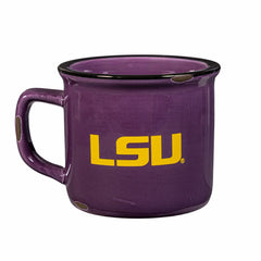 Louisiana State University Ceramic Camp Cup with Enamel Finish, 14oz - Collegiate Home
