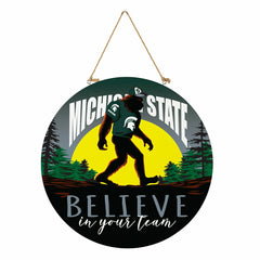 Michigan State University Bigfoot Round Door Décor with Hanging Rope,  - Collegiate Home