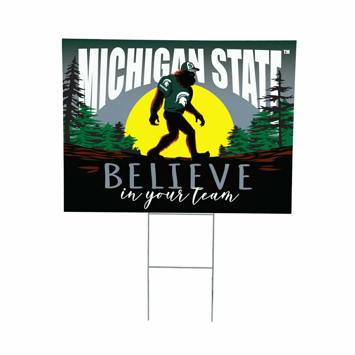 Michigan State University Yard Sign, Bigfoot - Collegiate Home
