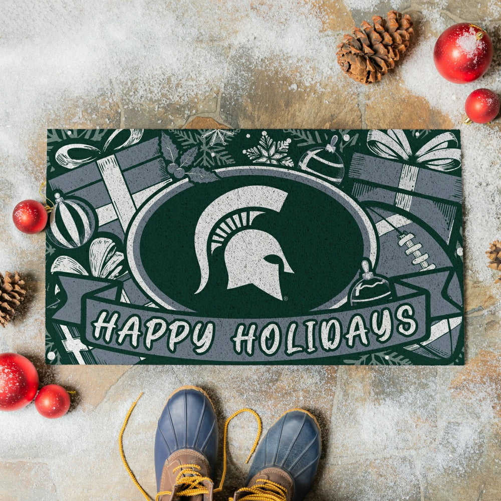Michigan State University Holiday PVC Mat, 28"x16" - Collegiate