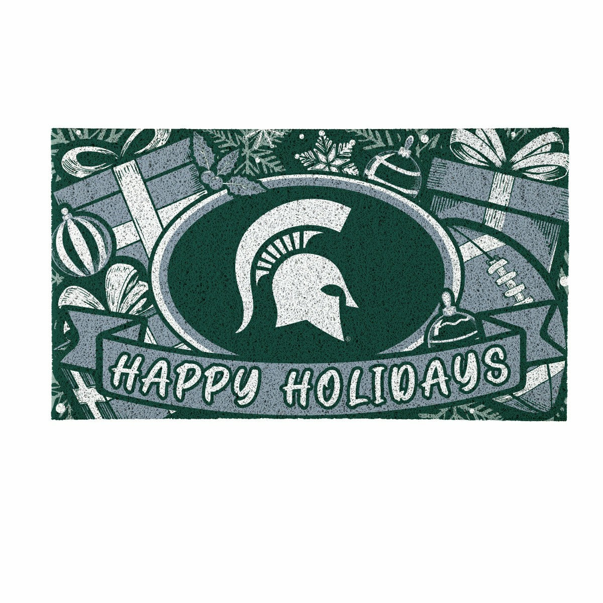 Michigan State University Holiday PVC Mat, 28"x16" - Collegiate