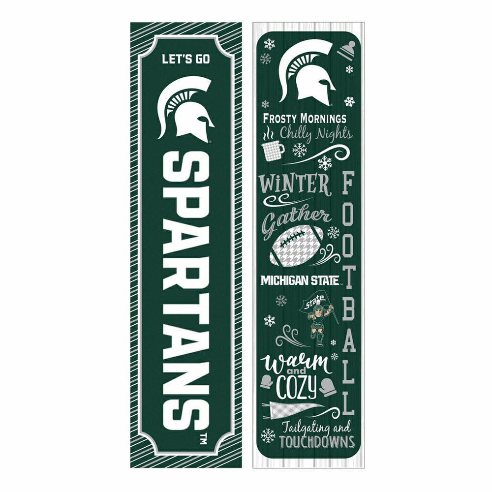 46" Double Sided Leaner, Michigan State University, Winter Seasonal - Collegiate Home