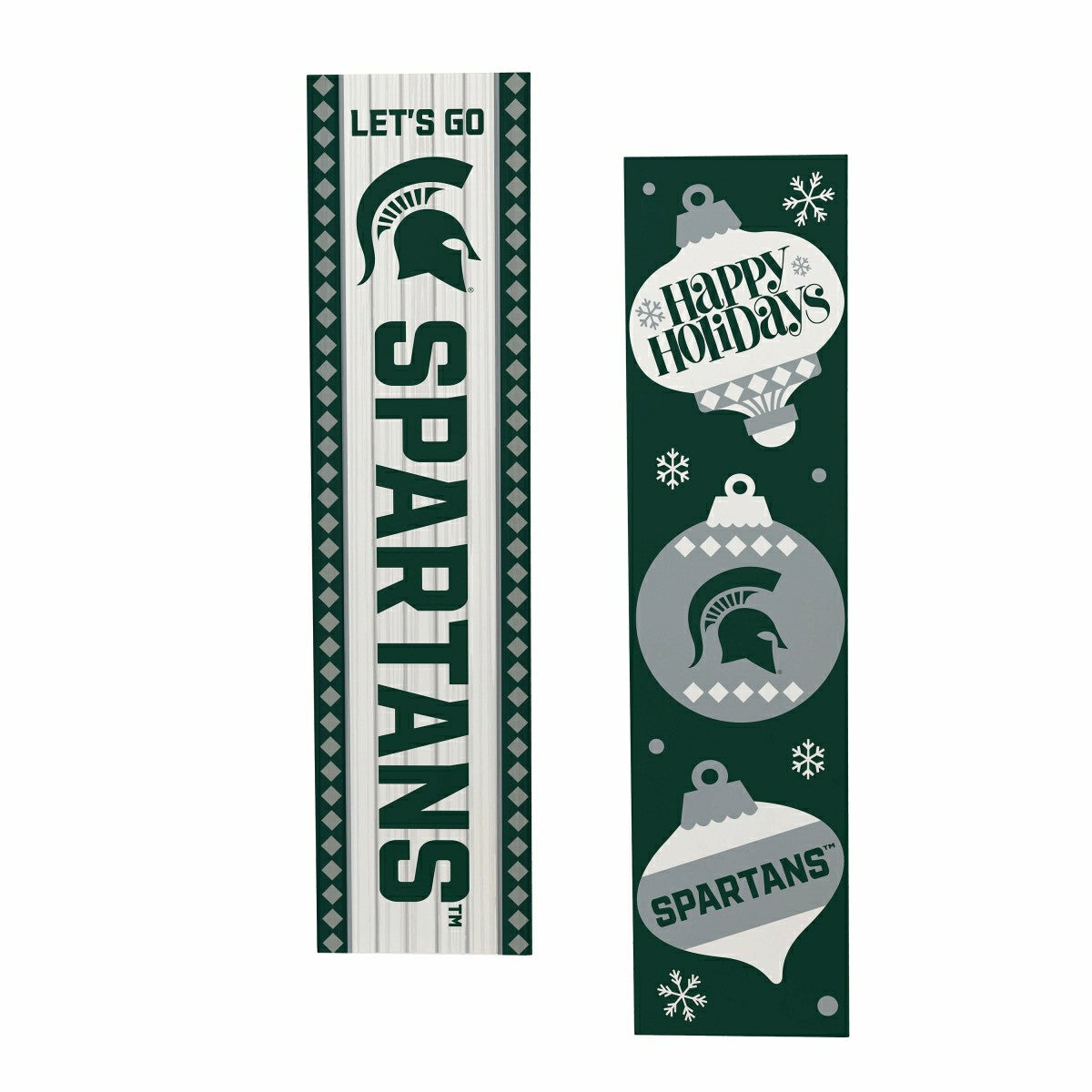 47" Double Sided Leaner, Michigan State University, Christmas - Collegiate Home