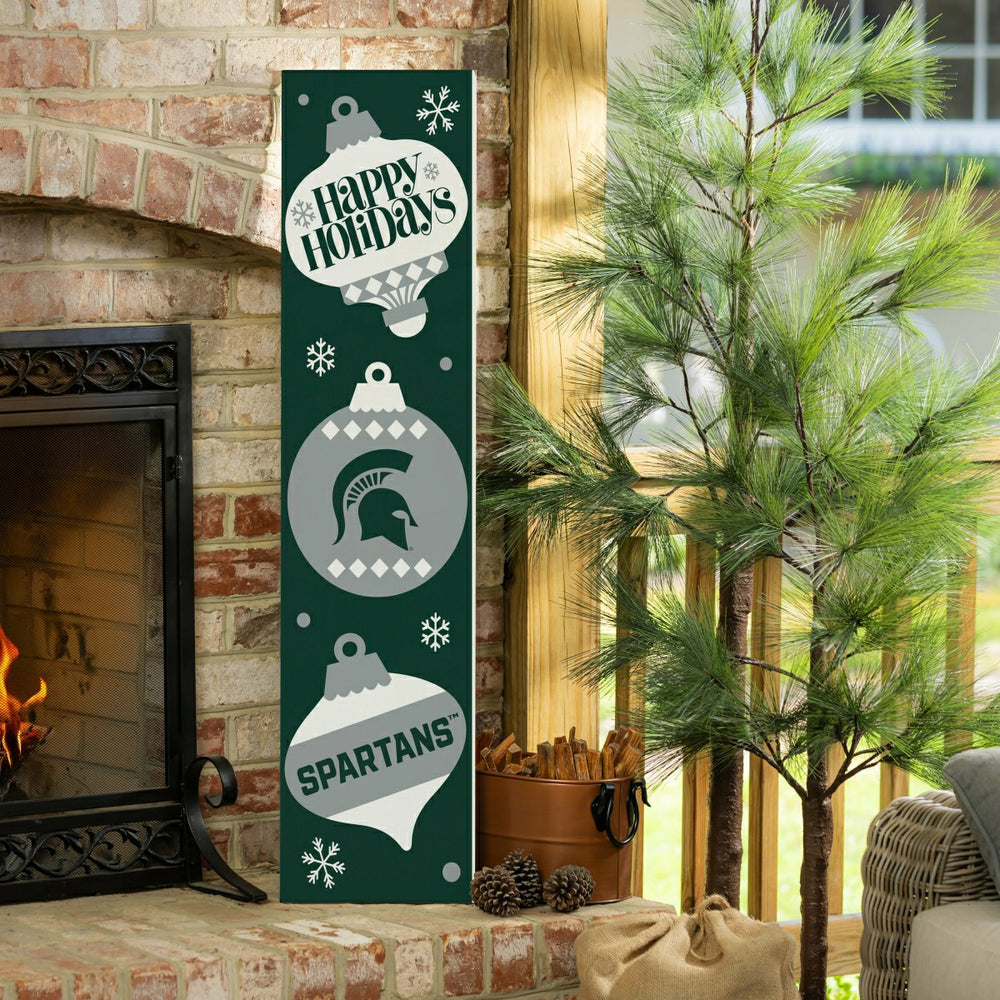47" Double Sided Leaner, Michigan State University, Christmas - Collegiate Home