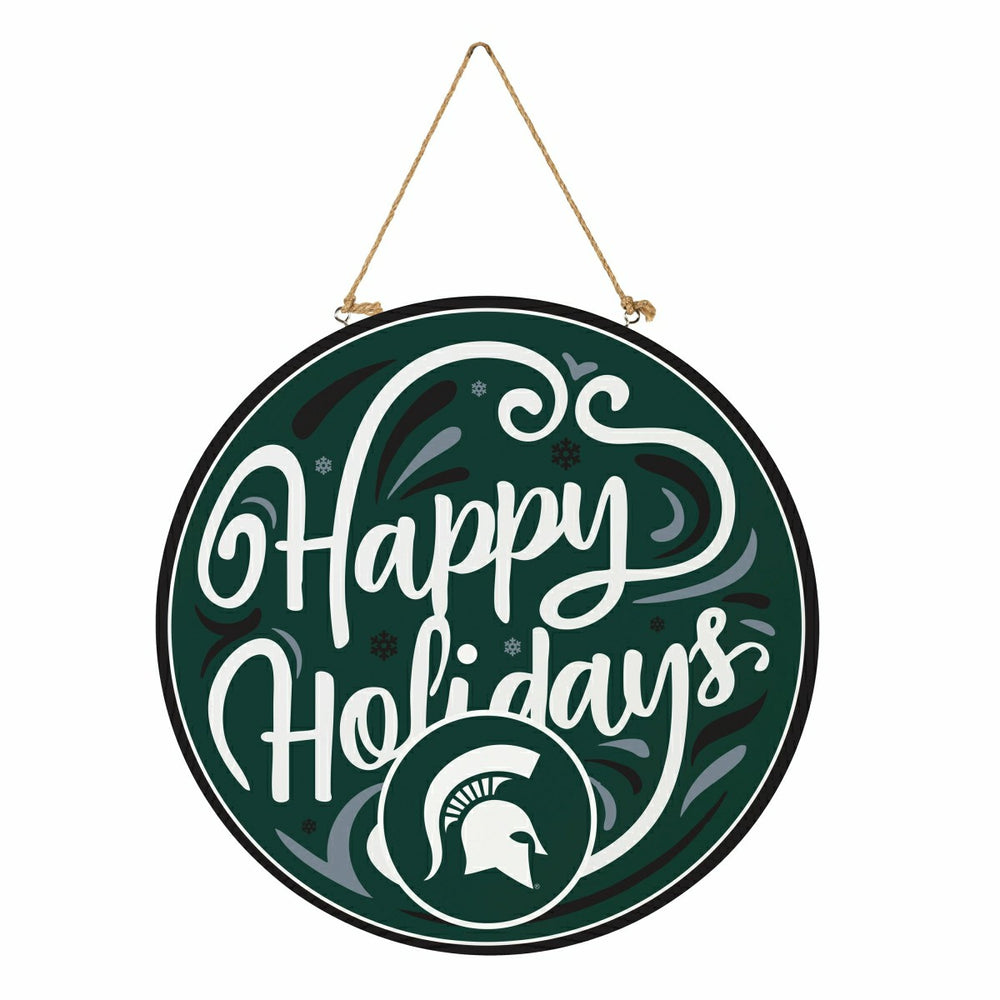 Michigan State University Holiday Round Door Décor with Hanging Rope,  - Collegiate Home