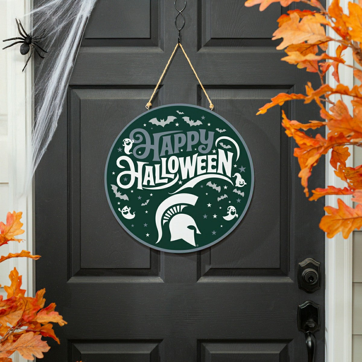 Michigan State University Halloween Round Door Décor with Hanging Rope - Collegiate Home