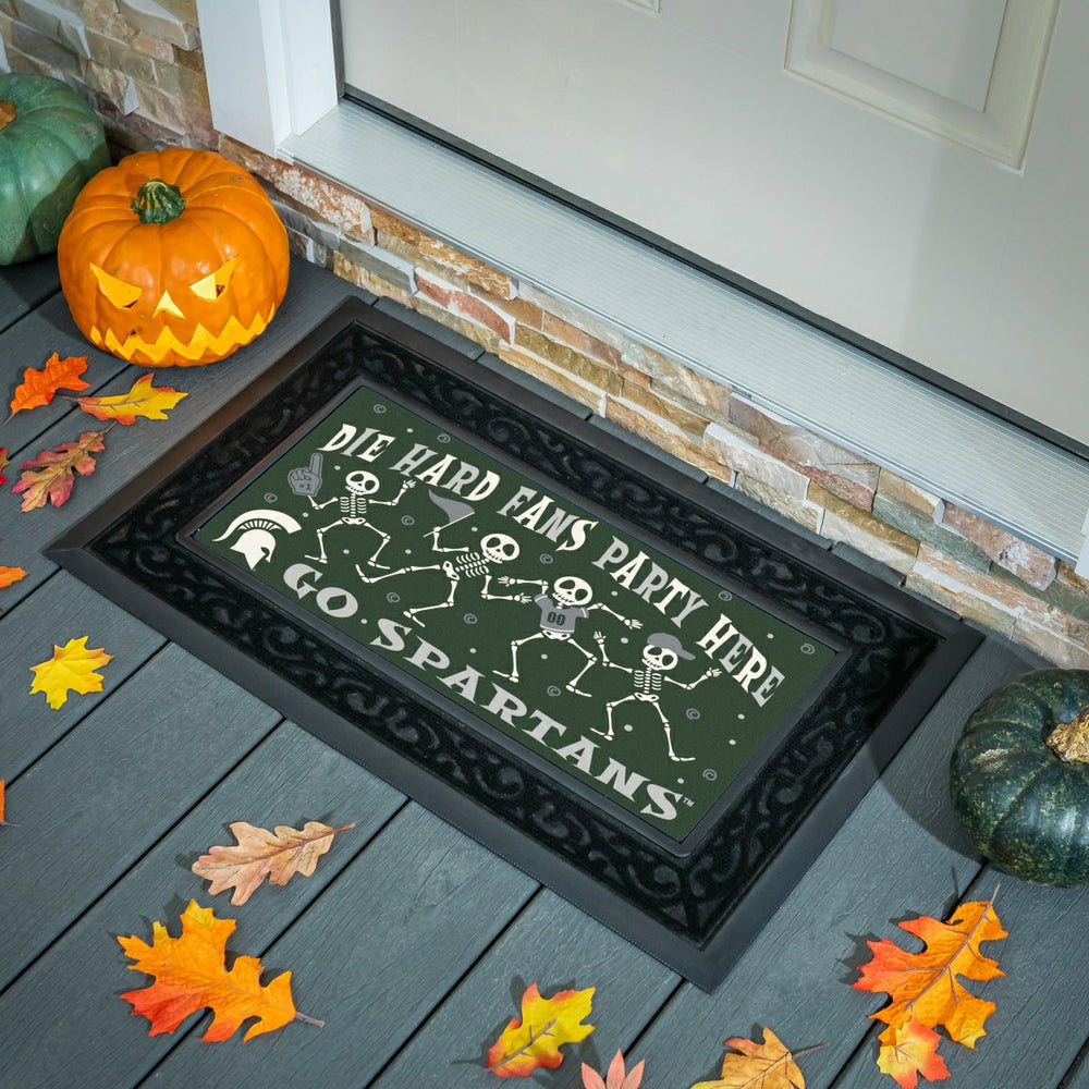 Michigan State University Flocked Coir Halloween Sassafras Switch Mat, - Collegiate
