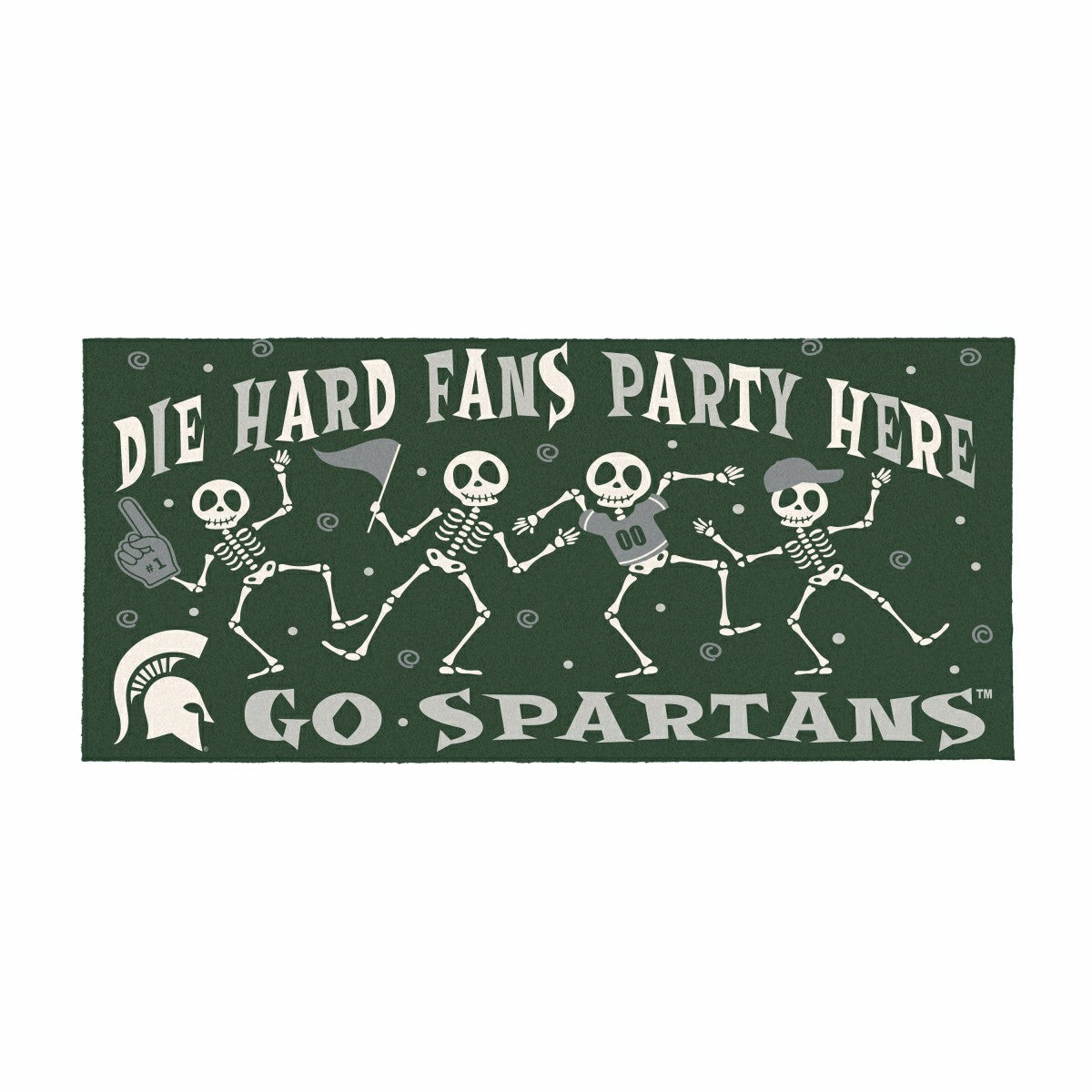 Michigan State University Flocked Coir Halloween Sassafras Switch Mat, - Collegiate