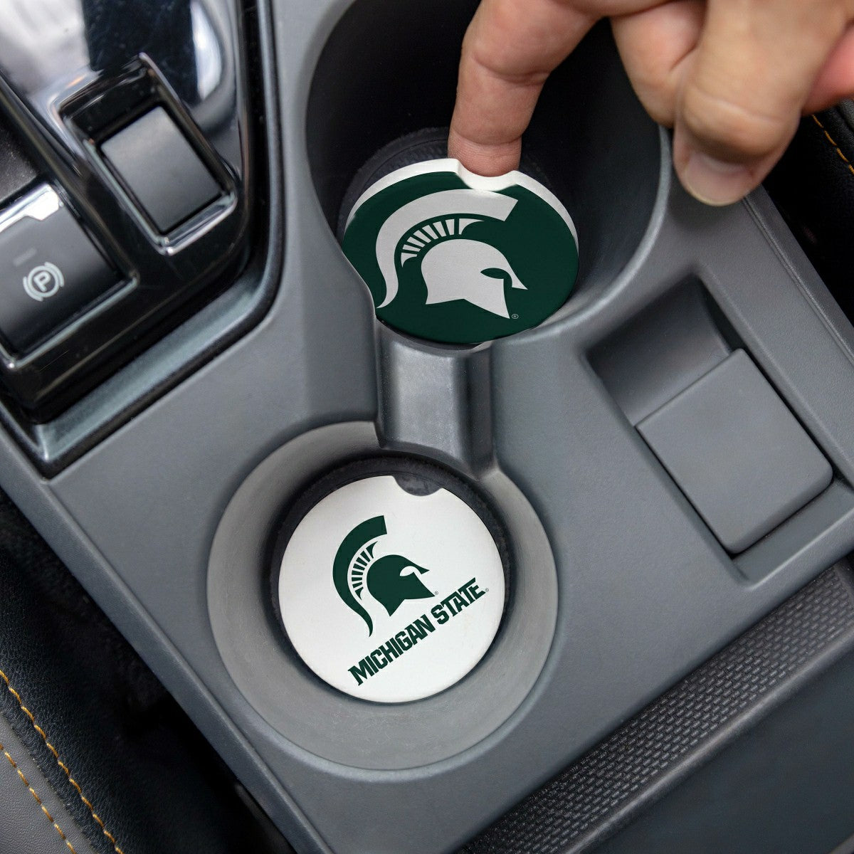 Michigan State University Car Coaster Set, 2pc - Collegiate Home