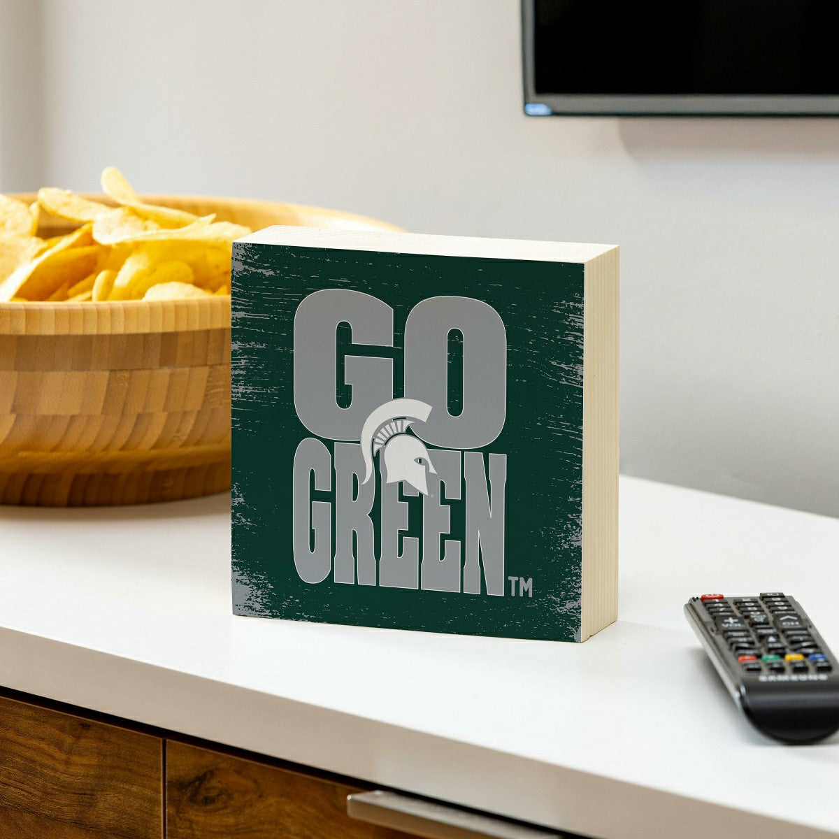 Michigan State University Plock, Down Home Fans, 6x6 - Collegiate Home