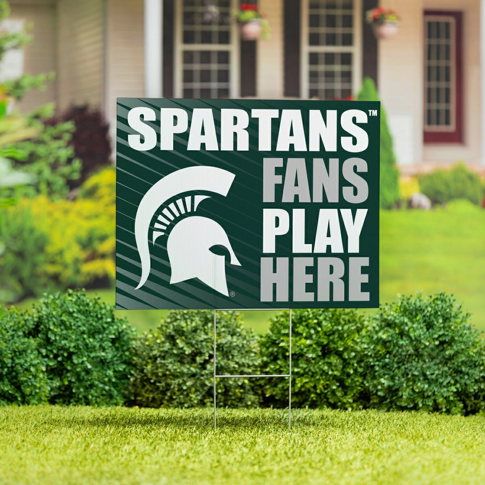 Michigan State University Coroplast Yard Sign "Fans Play Here" - Collegiate Home