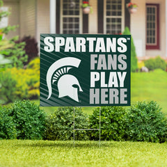 Michigan State University Coroplast Yard Sign "Fans Play Here" - Collegiate Home