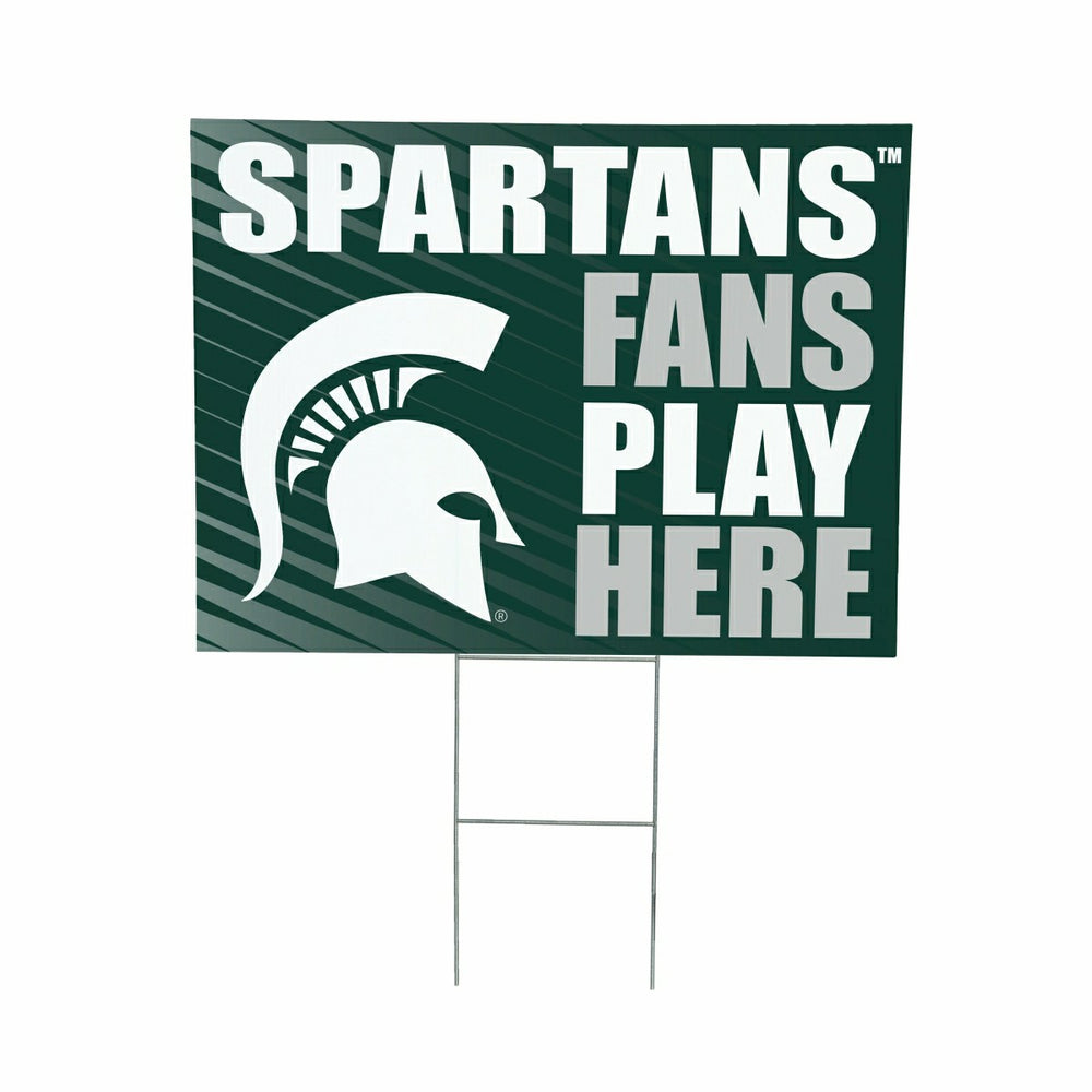 Michigan State University Coroplast Yard Sign "Fans Play Here" - Collegiate Home