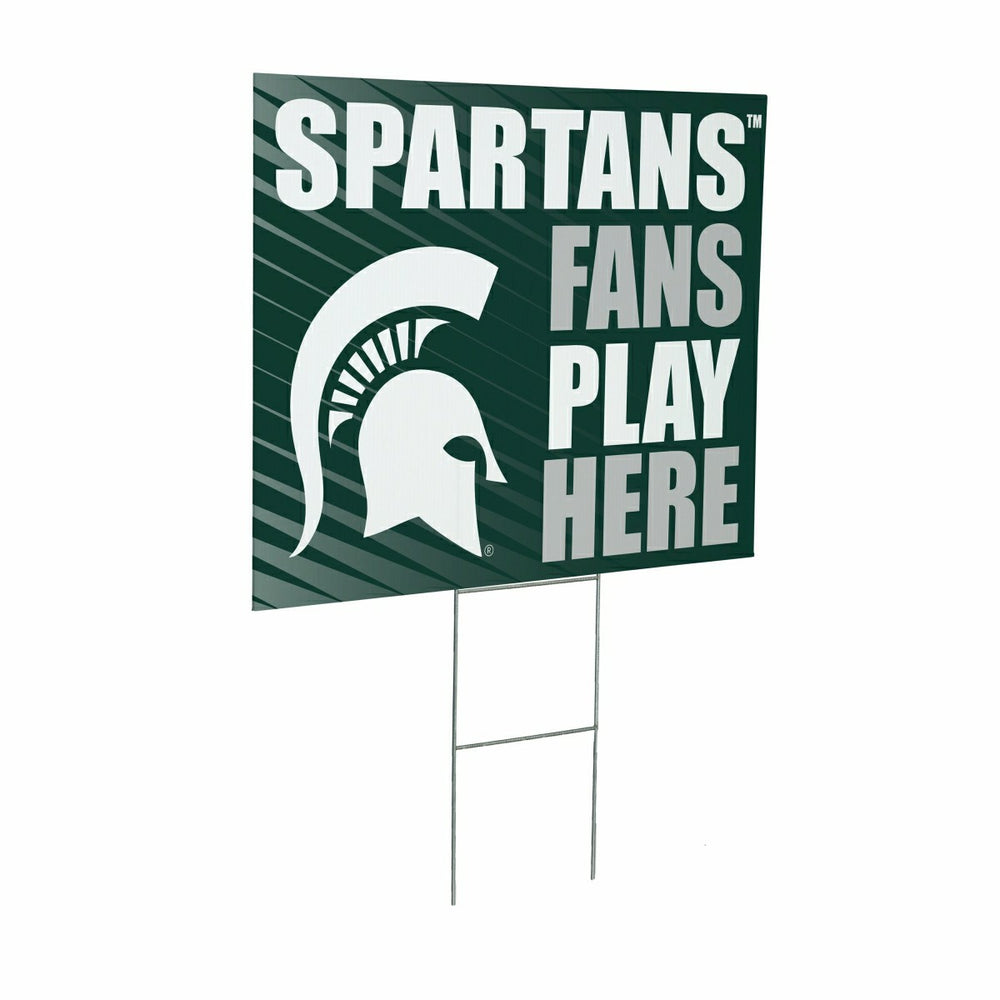 Michigan State University Coroplast Yard Sign "Fans Play Here" - Collegiate Home