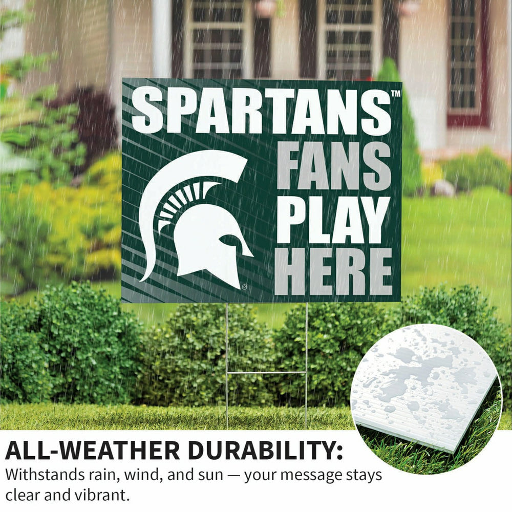 Michigan State University Coroplast Yard Sign "Fans Play Here" - Collegiate Home