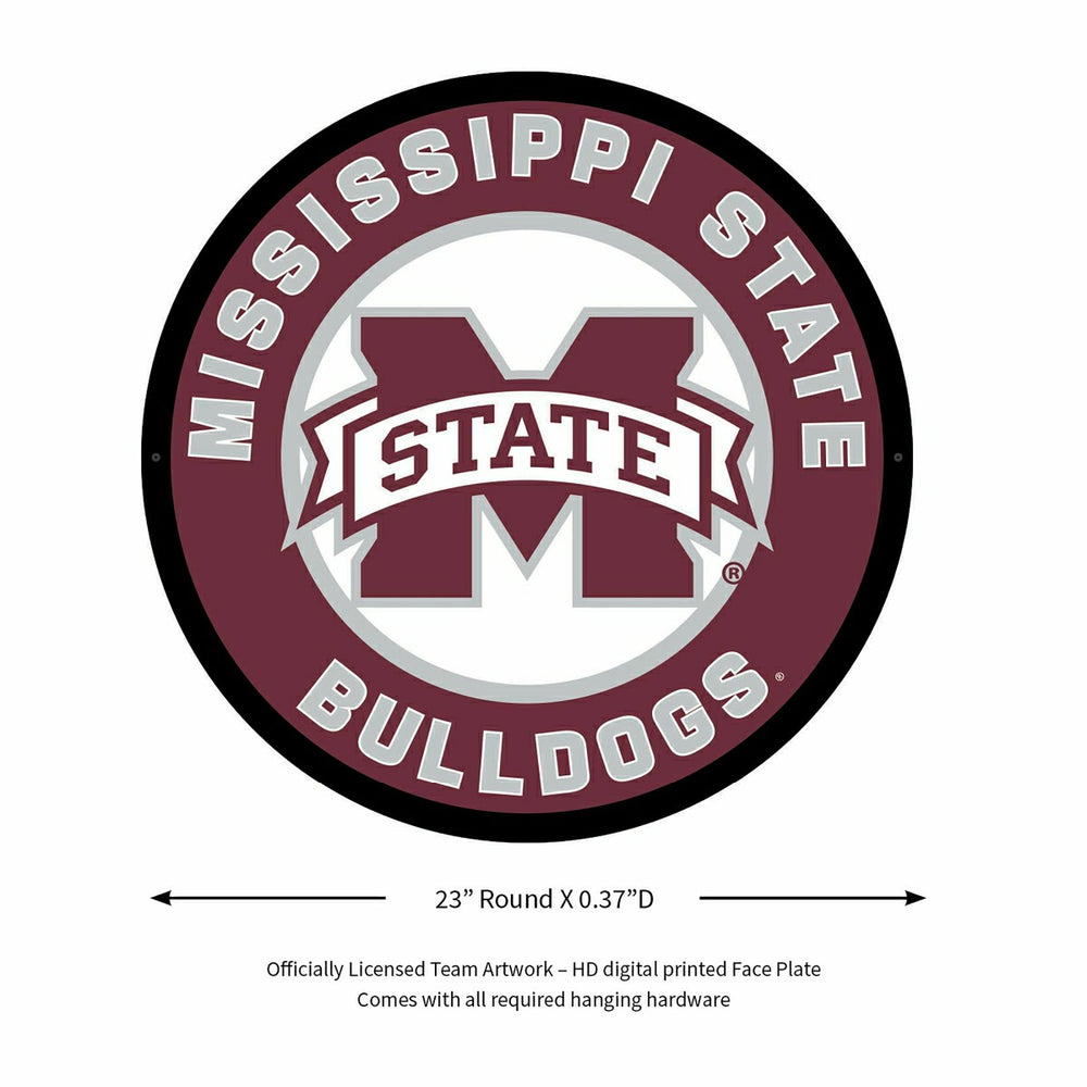LED Wall Decor, Round, Mississippi State University - Collegiate Home